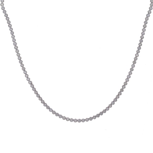 Colar Meia Riviera Ouro Branco de Diamantes 18k 750