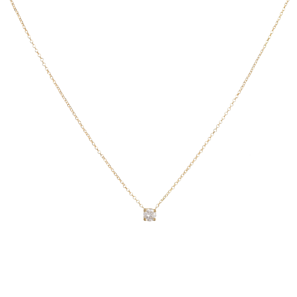 Colar Solitário de Diamantes em Ouro Amarelo18k 750 50 Pontos