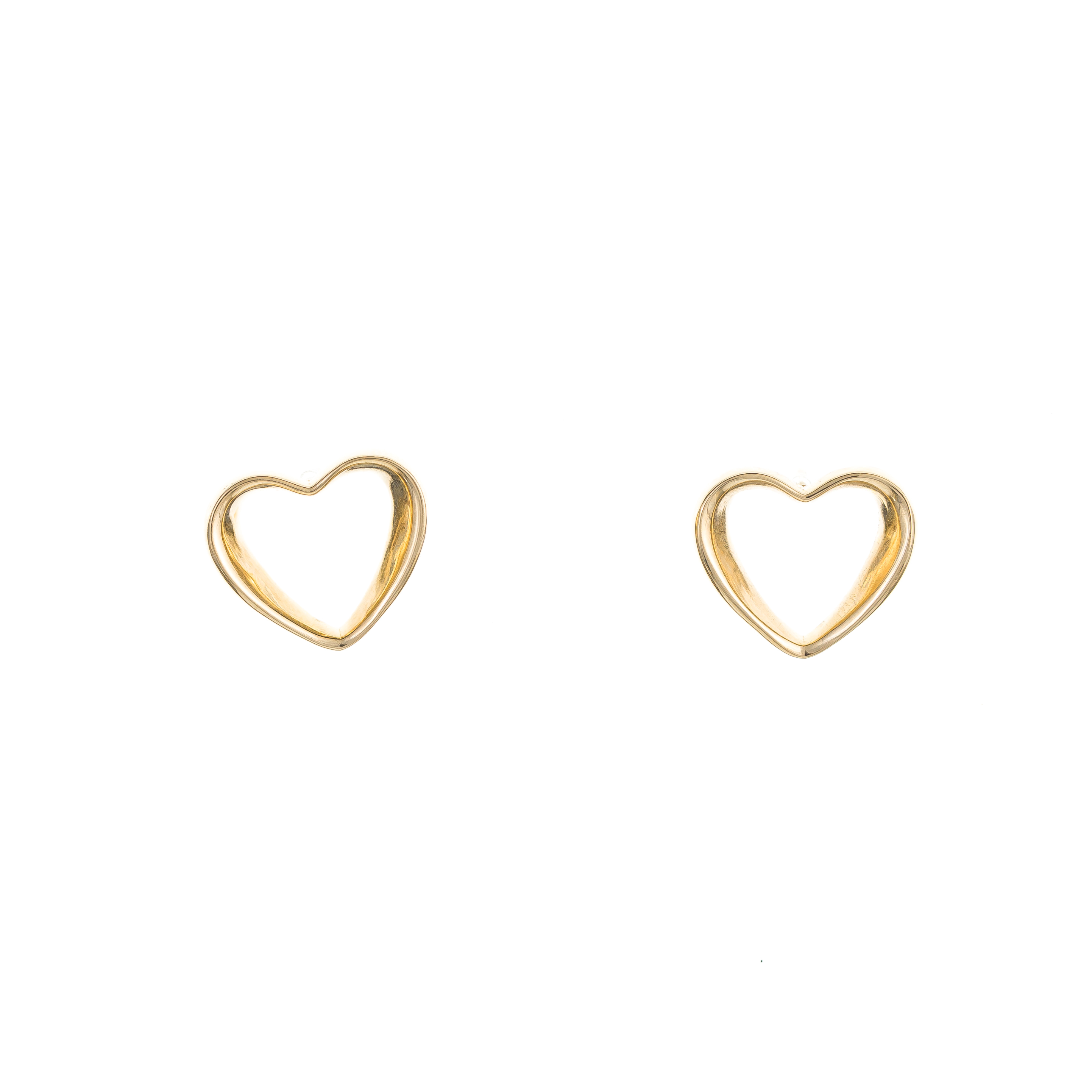 Brinco Coração Vazado de Ouro Amarelo 18k 750